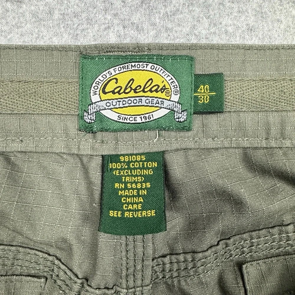 Cabela's Rip Stop Cargo Pants Mens 40x30‎ Hammer Loop Outdoor Hiking Work Gorp